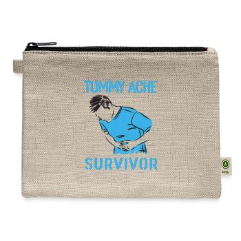tummy ache survivor Stomachache IBS Funny - Hemp Carry All Pouch - natural - Front