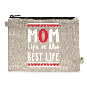 Mom life is the best life - Hemp Carry All Pouch - natural - Front