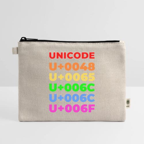 Hello, in unicode - Hemp Carry All Pouch