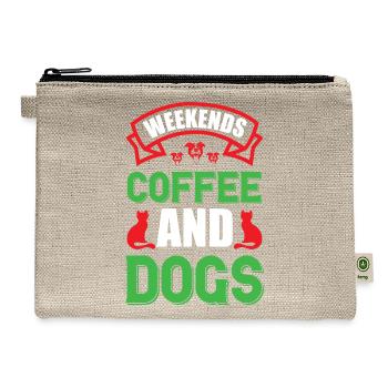 Weekends Coffee And Dogs - Hemp Carry All Pouch - natural - Front