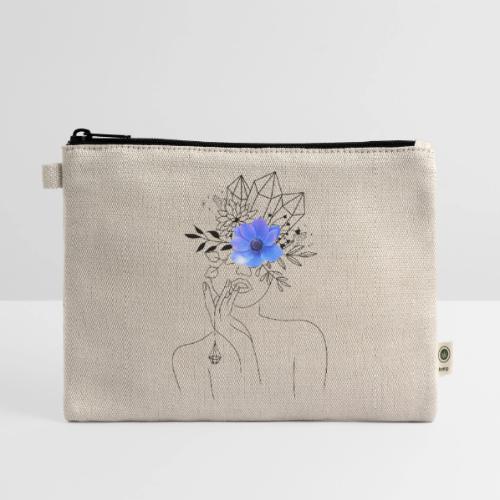 Third Eye Flower Goddess - Crystal Design - Hemp Carry All Pouch