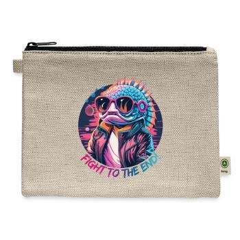 Blue and orange fish in sunglasses with bubbles - Hemp Carry All Pouch - natural - Front
