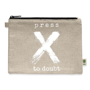 Press X to Doubt Meme Gamer Design - Hemp Carry All Pouch - natural - Front