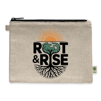 Root & Rise: Sunburst Tree - Hemp Carry All Pouch - natural - Front