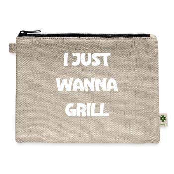 i just wanna grill 1 - Hemp Carry All Pouch - natural - Front