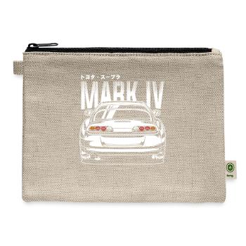 Toyota Supra Mk4abcdabcdabcdwhite Print - Hemp Carry All Pouch - natural - Front