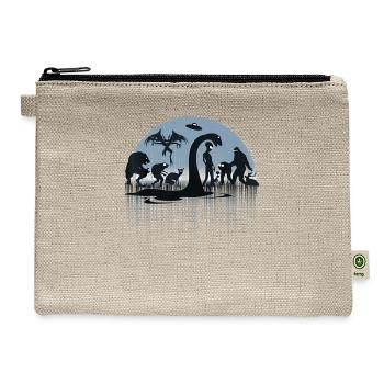Mythical Bigfoot Mothman Cryptid Premium - Hemp Carry All Pouch - natural - Front
