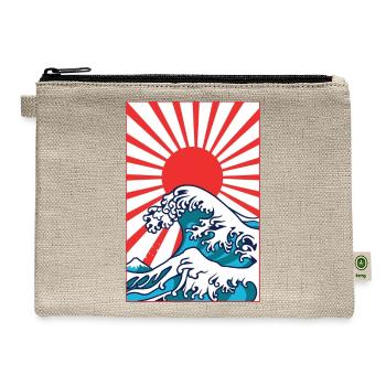 Japan wave original art - Hemp Carry All Pouch - natural - Front