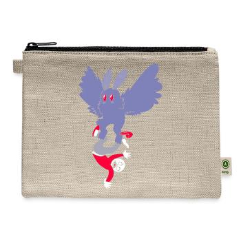 Mothman Abducting Human Goth Cryptid Funny Mothman - Hemp Carry All Pouch - natural - Front