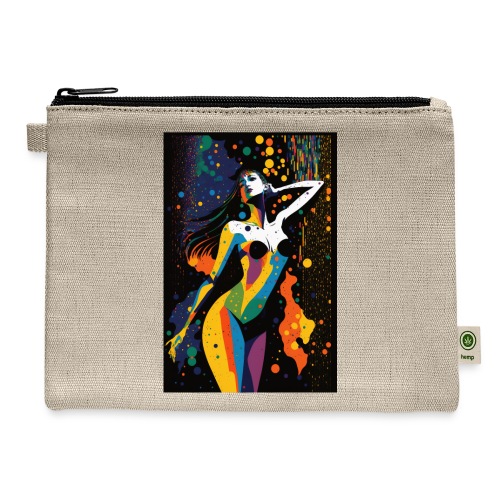 Vibing in the Night - Colorful Minimal Portrait - Hemp Carry All Pouch
