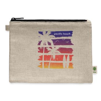 Cool Pacific Beach California Surfing Fan Palm - Hemp Carry All Pouch - natural - Front