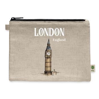 London England - Hemp Carry All Pouch - natural - Front