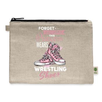 Funny Wrestling Wrestling Saying Design - Hemp Carry All Pouch - natural - Front