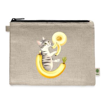 Banana Cat - Hemp Carry All Pouch - natural - Front