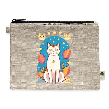 Kitty Cat - Hemp Carry All Pouch - natural - Front