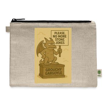 Grouchy Gargoyle Stone Humor Tee - Hemp Carry All Pouch - natural - Front