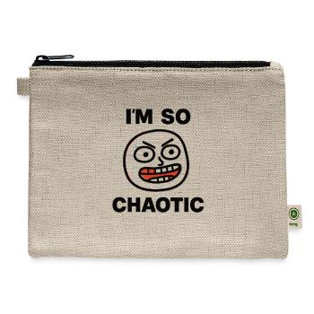 Retro Glitch Y2K Meme T-Shirt – 404 Fun Not Found - Hemp Carry All Pouch - natural - Front