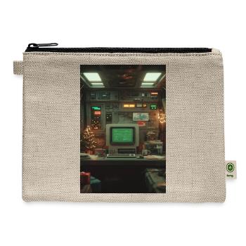 Retro Computer Console Christmas Glow - Hemp Carry All Pouch - natural - Front