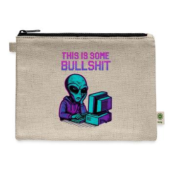 Neon Alien at Retro Computer - Hemp Carry All Pouch - natural - Front