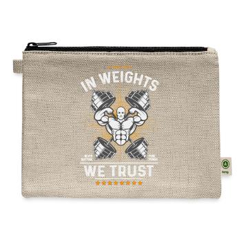 Weights We Trust Gym Emblem - Hemp Carry All Pouch - natural - Front