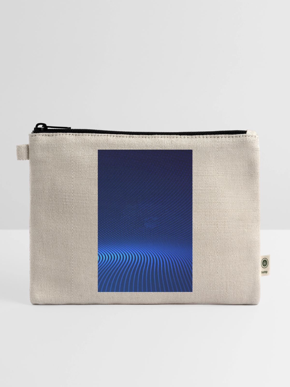 Blue Halftone Wave - Hemp Carry All Pouch - natural - Front