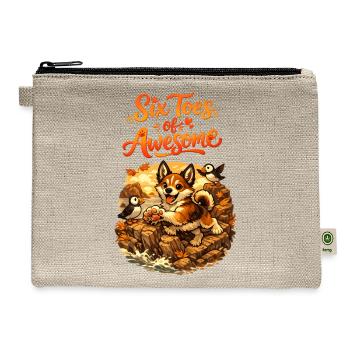 Six Toes of Awesome - Hemp Carry All Pouch - natural - Front