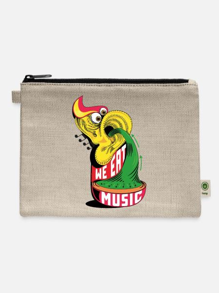 We Eat Music by Ear - Hemp Carry All Pouch - natural