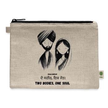 Two Bodies, One Soul - Hemp Carry All Pouch - natural - Front