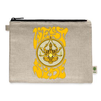Weed Yogi in Golden Mandala - Hemp Carry All Pouch - natural - Front