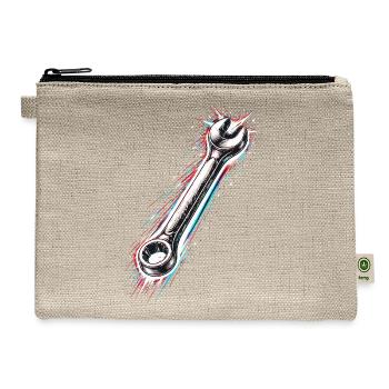 Wrench Tool Mechanic Design - Hemp Carry All Pouch - natural - Front