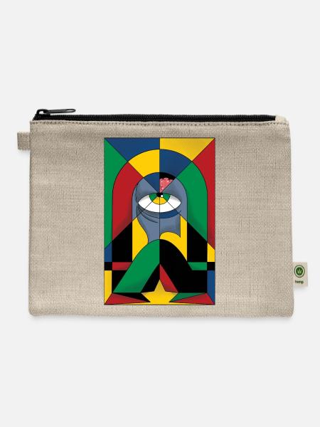 Abstract Window Portal - Hemp Carry All Pouch - natural