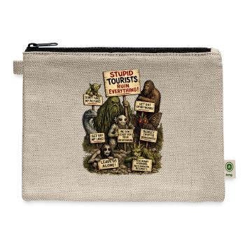 Cryptid Protest  - Hemp Carry All Pouch - natural - Front