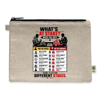 What’s At Stake When You Vote - Hemp Carry All Pouch - natural - Front