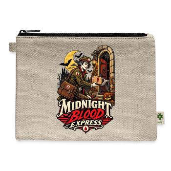 Midnight Blood Express — Vampire Courier Halloween - Hemp Carry All Pouch - natural - Front