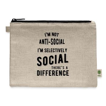 Im not Anti Social - Hemp Carry All Pouch - natural - Front