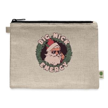 Funny Big Nick Energy Santa Xmas Christmas T-Shirt - Hemp Carry All Pouch - natural - Front
