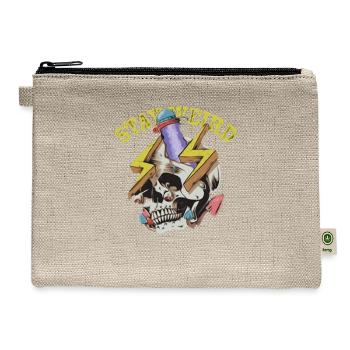 Weird Graphic Tee Shirt - Hemp Carry All Pouch - natural - Front