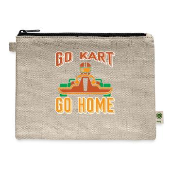 Go Kart Go Home Kart Racing - Hemp Carry All Pouch - natural - Front