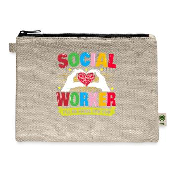 Social Worker There For You Social Worker Gift - Hemp Carry All Pouch - natural - Front