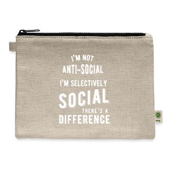 Im not Anti Social - Hemp Carry All Pouch - natural - Front