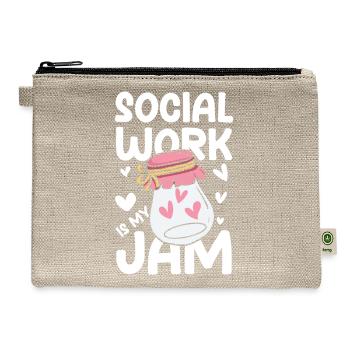 Social Worker Is My Jam for a Social Worker - Hemp Carry All Pouch - natural - Front