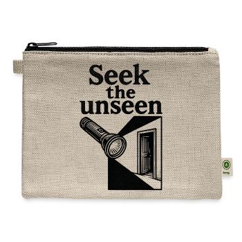 Seek The Unseen Flashlight Urbex Minimalist Art - Hemp Carry All Pouch - natural - Front