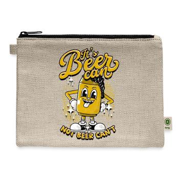 Its a Beer Can Cartoon - Hemp Carry All Pouch - natural - Front