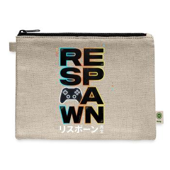 Respawn Gamer Japanese Gaming Retro Shirt - Hemp Carry All Pouch - natural - Front