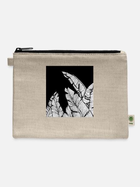 Banana leaves - Hemp Carry All Pouch - natural