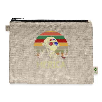 4th Of July Merica President George Washington - Hemp Carry All Pouch - natural - Front