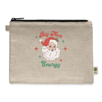 Big Nick Energy Holiday Xmas Christmas Santa Claus - Hemp Carry All Pouch - natural - Front