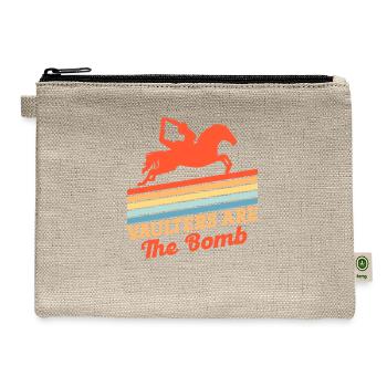 Equestrian Horse Vaulting Bomb Vaulter Horseback - Hemp Carry All Pouch - natural - Front