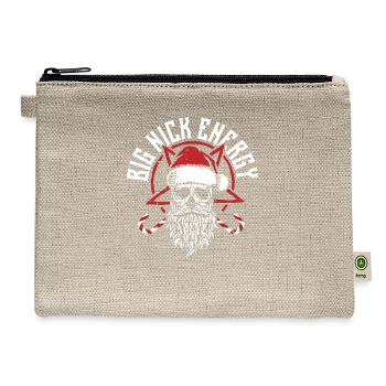Big Nick Energy Funny Santaa Claus Skull Beard - Hemp Carry All Pouch - natural - Front