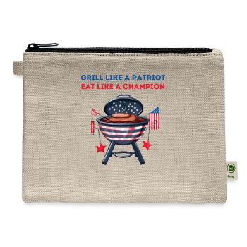 Grill Like A Patriot Eat Like A Champion - Hemp Carry All Pouch - natural - Front